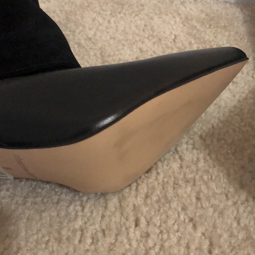 BLACK SUEDE CUFFED TO THE KNEE BOOT - SIZE 8 - Picture 6 of 8